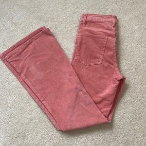 Forever 21 Bell Bottom Flare Bottom Pink Corduroy Pants